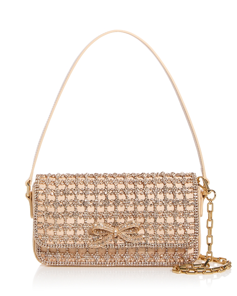 SELF-PORTRAIT SELF-PORTRAIT EMBELLISHED BAGUETTE SHOULDER BAG