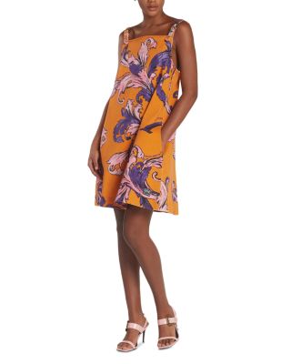 Printed Buckle Strap Mini Dress