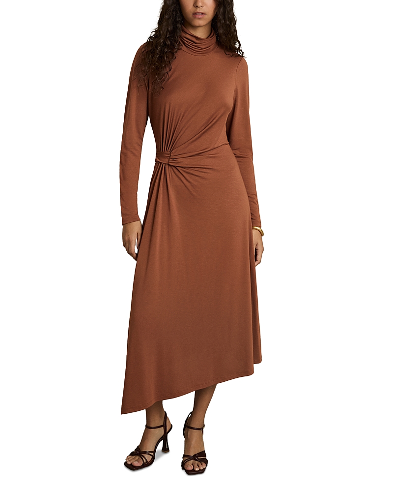 Reiss Petite Casey Jersey Midi Dress In Camel