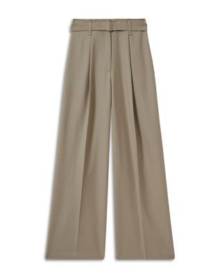 Clara Wool Belted Wide Leg Trousers
