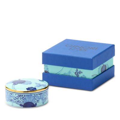 Ginori 1735 Oriente Italiano Iris Round Box with Cover, Small