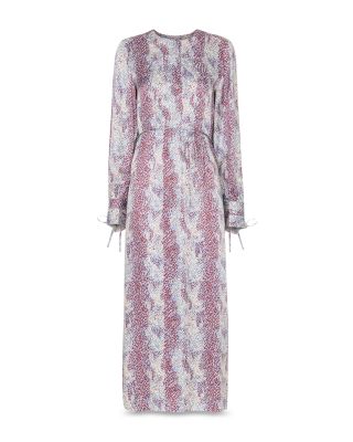 Mottled Snake Print Midi Dress