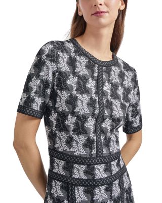 Printed Short Sleeve Midi Dress