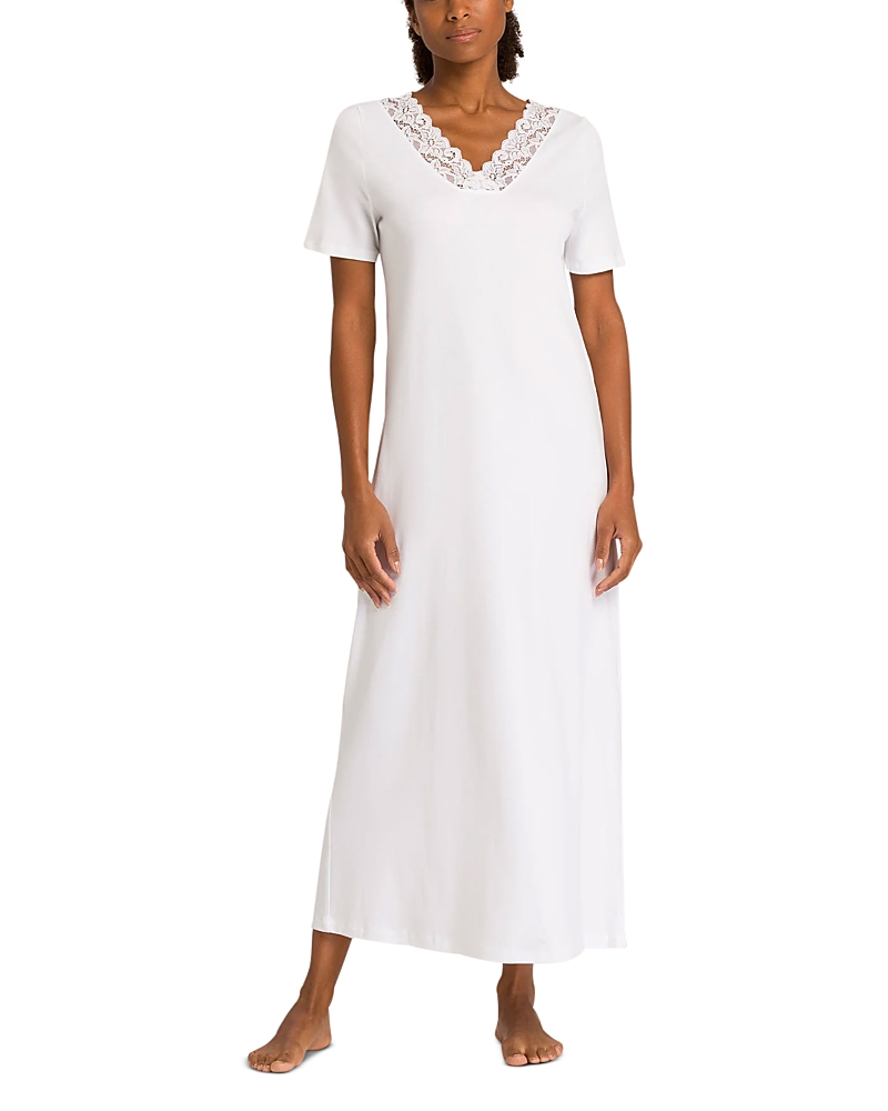 HANRO MOMENTS SHORT SLEEVE LONG GOWN 77933