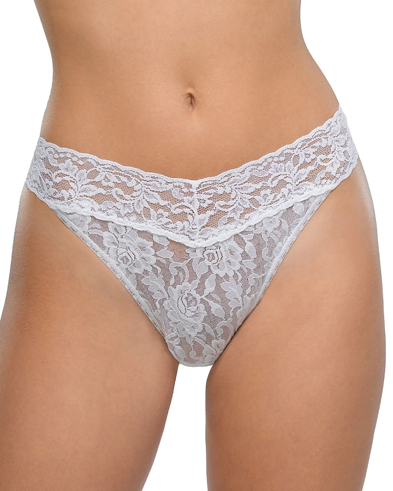 Hanky Panky Signature Lace Original-rise Rolled Thong In White