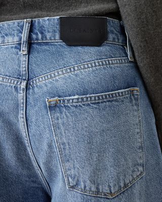 Aki Crossover High Rise Wide Leg Jeans in Light Indigo