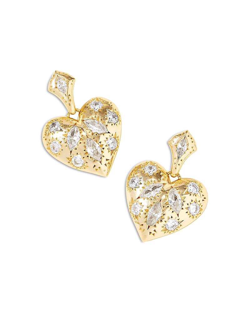 Kendra Scott Holland Heart Drop Earrings In Gold/white