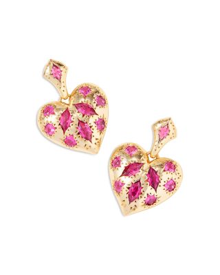 Kendra Scott Holland 14K Gold Plated Mixed Cut Stone Heart Drop Earrings