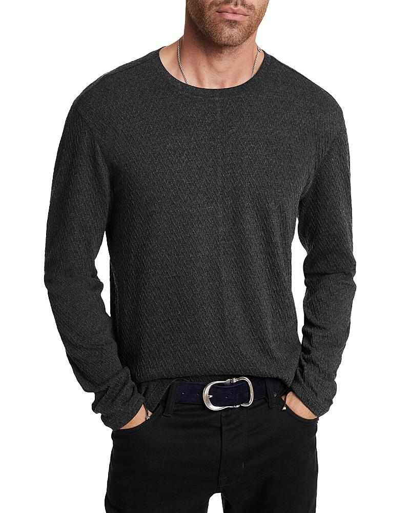 John Varvatos Karl Regular Fit Crinkled Texture Long Sleeve Tee