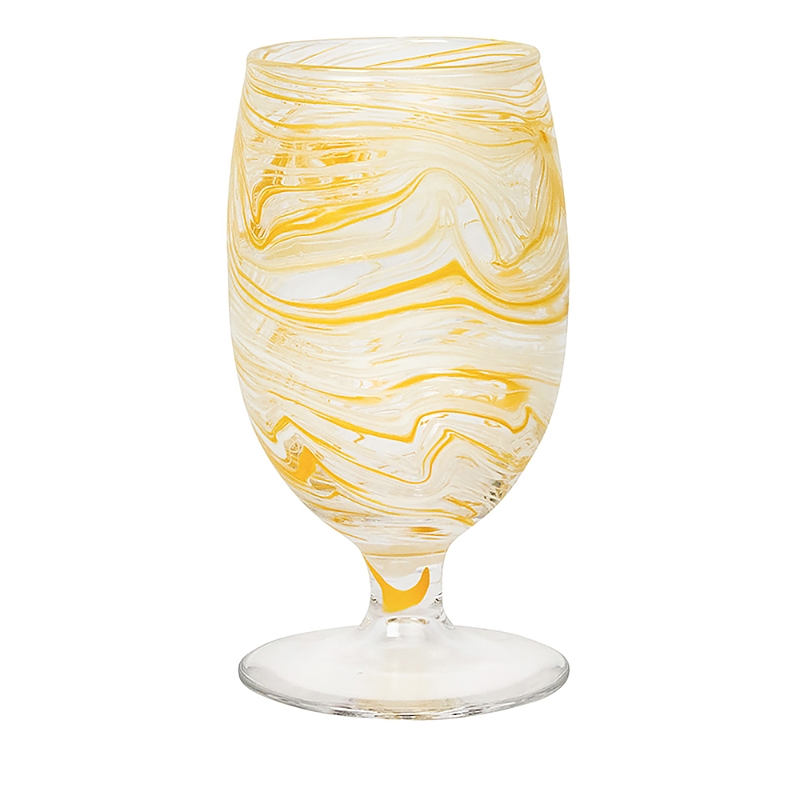 Juliska Puro Marbled Goblet In Yellow