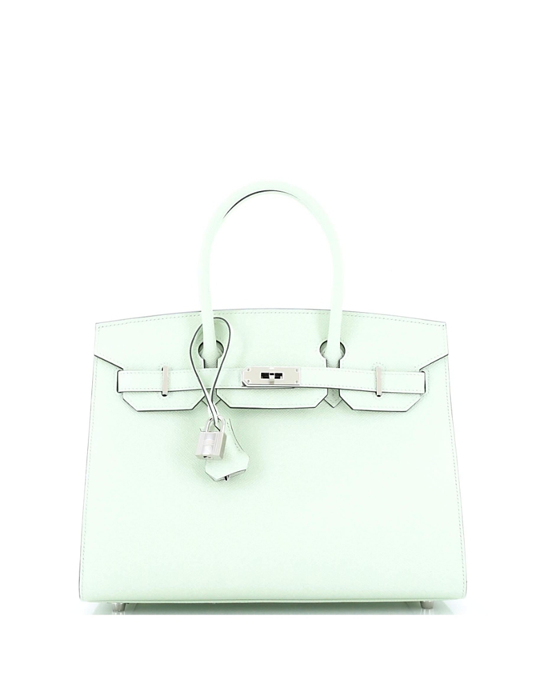 Pre-owned Pre-owned Hermes Hermes Birkin 30 Handbag Green Epsom With Palladium Hardware In Vert Fizz