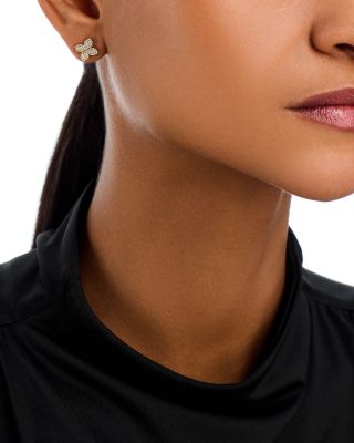 18K Yellow Gold Love in Verona Diamond Flower Stud Earrings