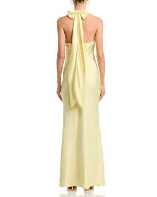 Charmeuse Halter Neck Long Dress - Exclusive