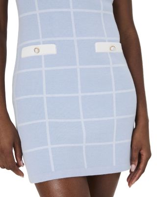 Check Sleeveless Round Neck Dress