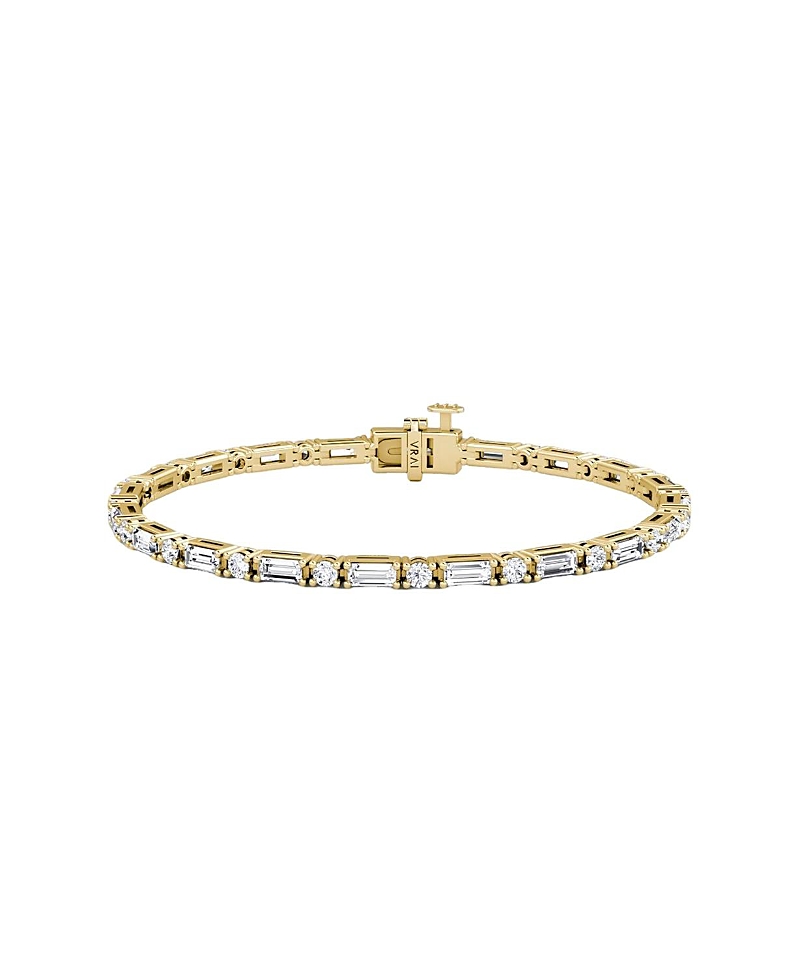 Vrai Mixed Shape Bracelet In 14k Gold, 3.0ctw Baguette & Brilliant Round Lab Grown Diamonds In Gold