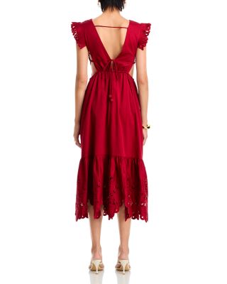 Red Butterfly Midi Dress