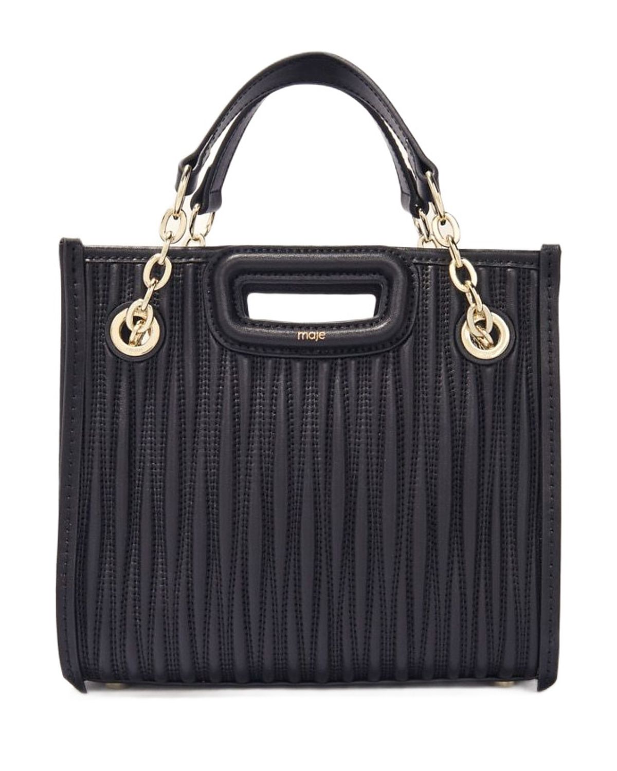 Maje Mini Quilted Leather Tote
