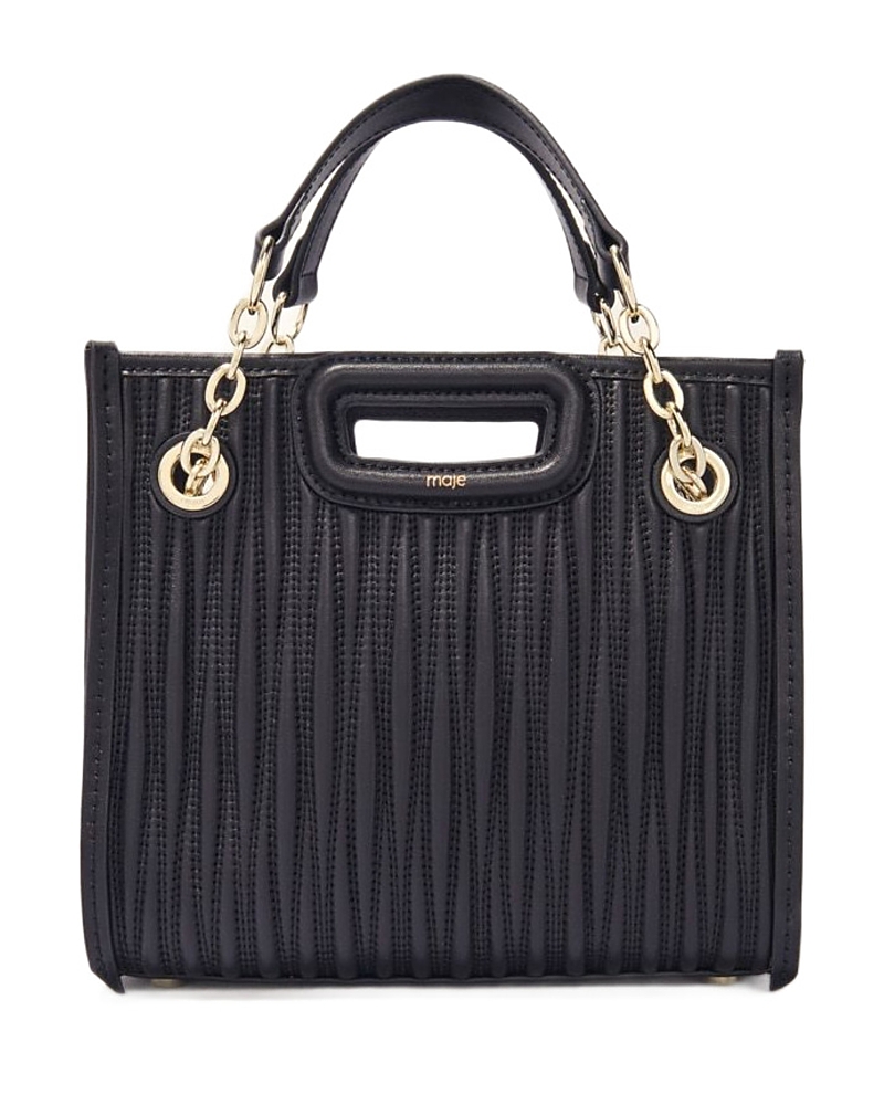 Maje Mini M Tote Bag In Black
