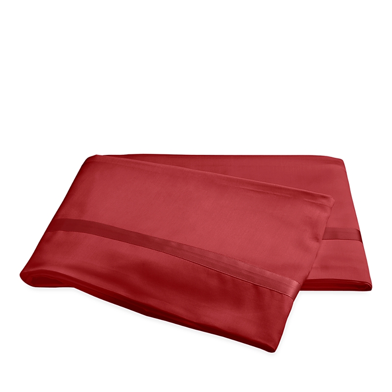 Matouk Nocturne Sateen Flat Sheet, Full/queen In Scarlet