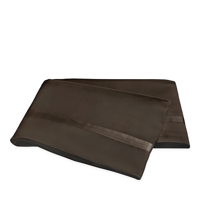 Matouk Nocturne Sateen Flat Sheet, Full/queen In Sable