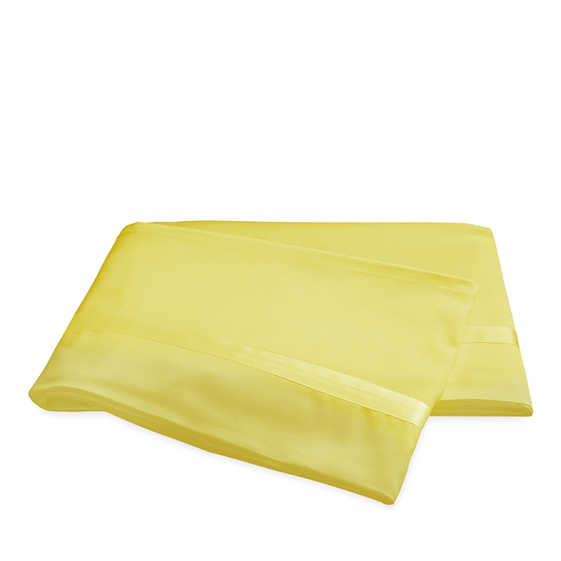 Matouk Nocturne Sateen Flat Sheet, Full/queen In Lemon