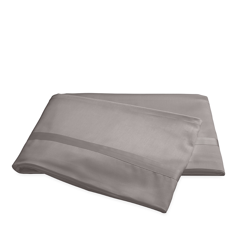 Matouk Nocturne Sateen Flat Sheet, Full/queen In Platinum