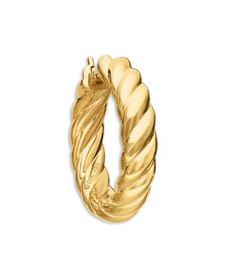 Sculpted Cable Hoop Earrings in 18K Yellow Gold, 25.4mm