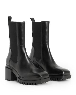 Women's Skarlet Square Toe Stretch Block Heel Ankle Boots