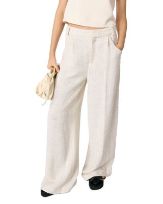 Maje - Wide Leg Tweed Trousers