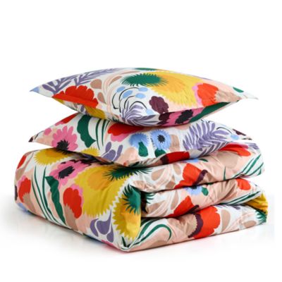 Ojakellukka Cotton Percale 3 Piece Duvet Cover Set, Full Queen