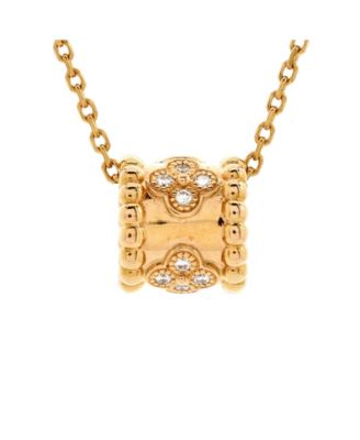 Pre-Owned Van Cleef & Arpels - Perlee Clovers Pendant Necklace 18K Rose Gold and Diamonds