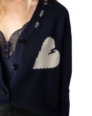 Zadig & Voltaire Travia Cashmere Heart Cardigan | Bloomingdale's Women