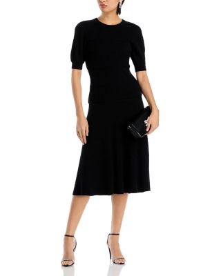 Ribbed Knit Midi Skirt