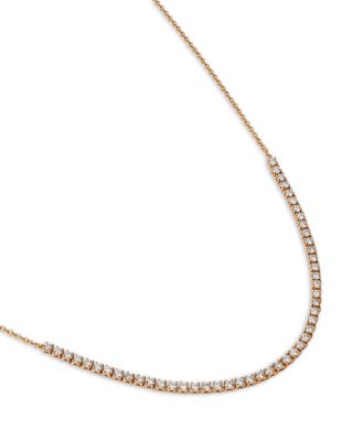 14K Yellow Gold Lab Grown Diamond Collar Necklace, 18"