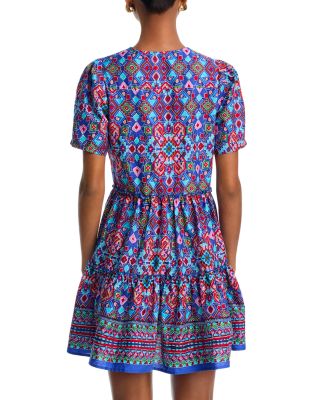 Mosaic Tile Puff Sleeve Dress - Exclusive