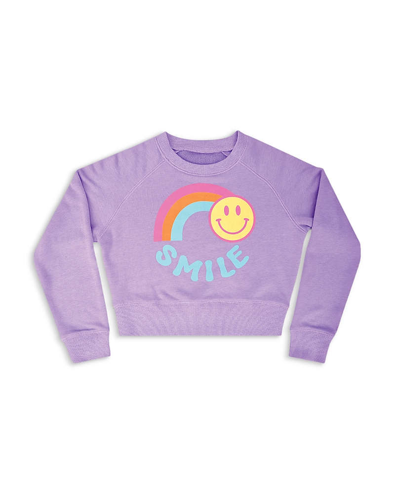 Iscream Girls' Rainbow Smile Basic Crewneck Sweatshirt - Big Kid In Multi
