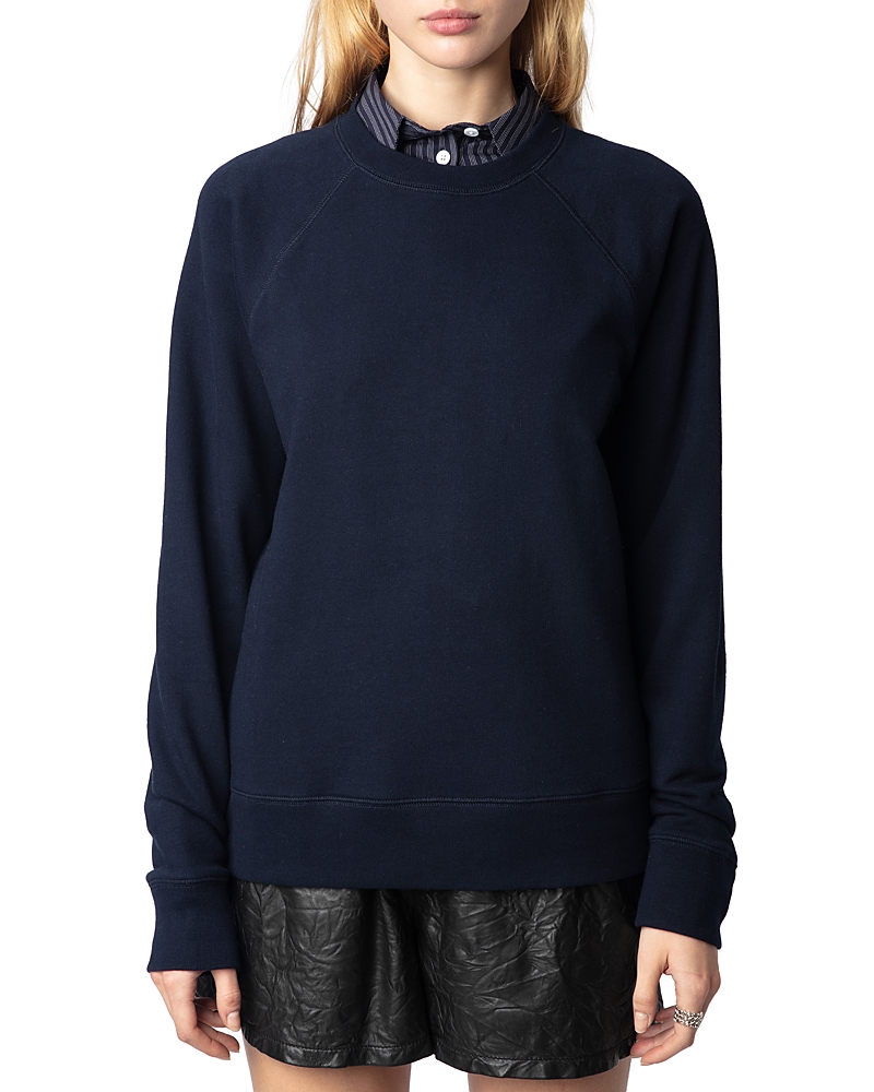 Zadig & Voltaire Upper Fishnet Fallen Angel Sweatshirt In Encre