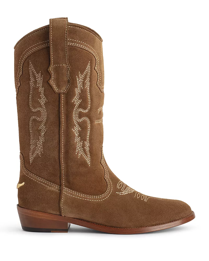 Zadig & Voltaire Women's Tex Almond Toe Western Boots