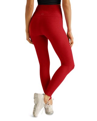 Spacedye Caught In The Midi High Waisted Legging in Ruby Red Haze