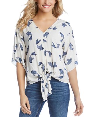Karen Kane - Printed Tie Hem Top