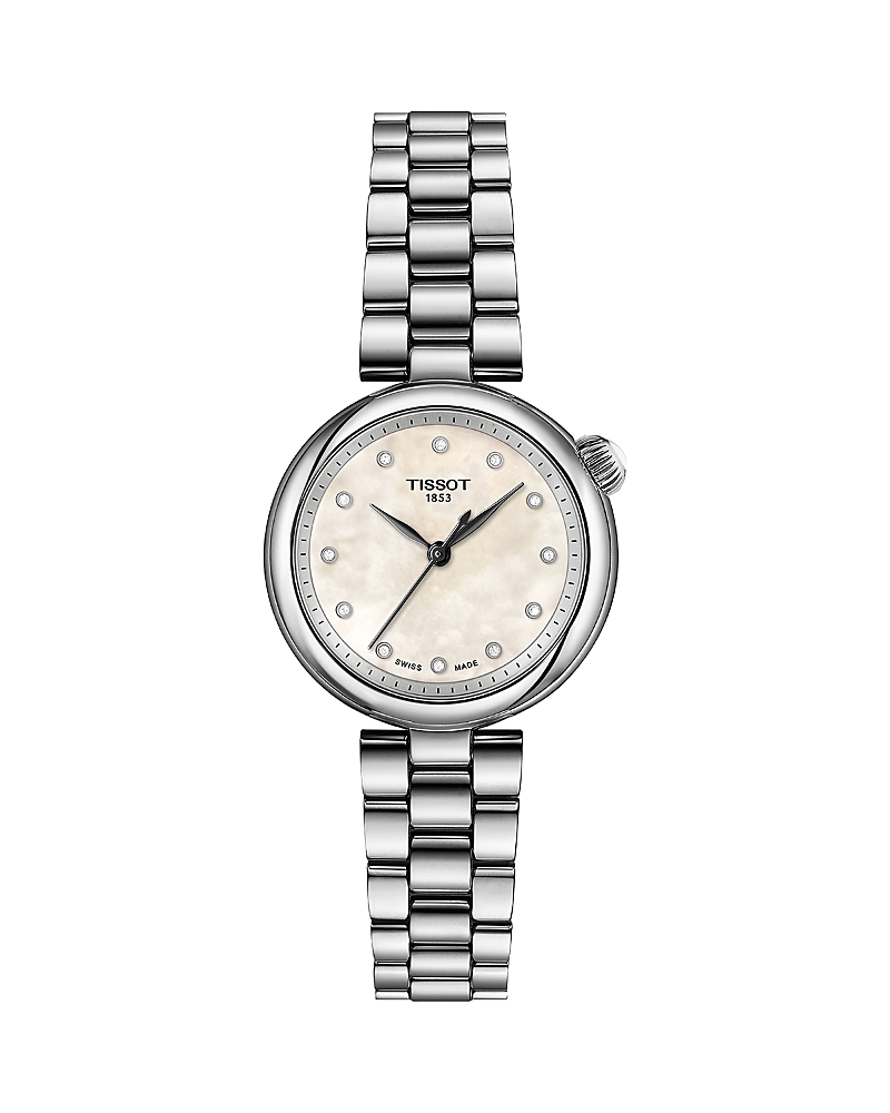 Tissot Women's Swiss Desir Diamond Accent Stainless Steel Bracelet Watch 28mm In White/silver