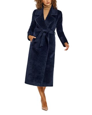 Boucle Notch Collar Wrap Coat