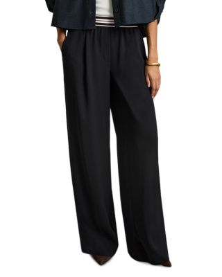 REISS - Abs Striped Waistband Wide Leg Trousers