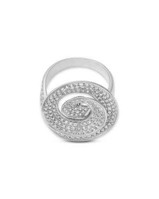 Diamond Swirl Ring in 14K White Gold, 1.50 tcw