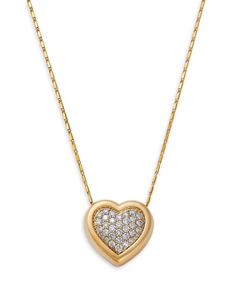 Bloomingdale's Fine Collection Diamond Heart Pendant Necklace In 14k Yellow Gold, 1.00 Ct. T. W. In Gold