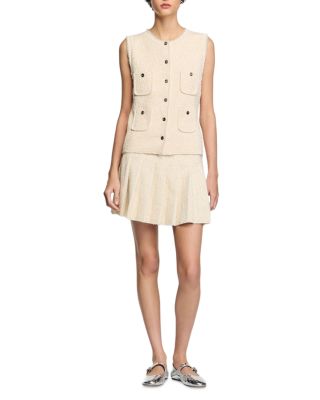 Decorative Tweed Waistcoat & Short Tweed Pleated Skirt