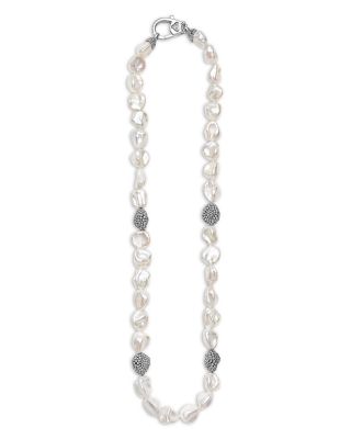 Sterling Silver Luna Keshi Pearl & Caviar Bead Collar Necklace, 18"