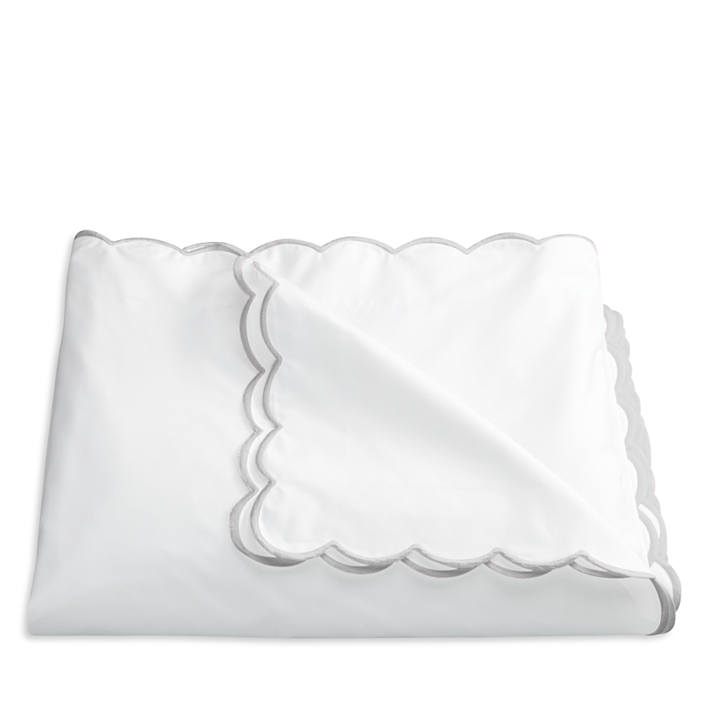 Matouk Dakota Percale Duvet Cover, King In Silver
