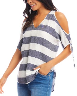 Cold Shoulder Tie Sleeve Top