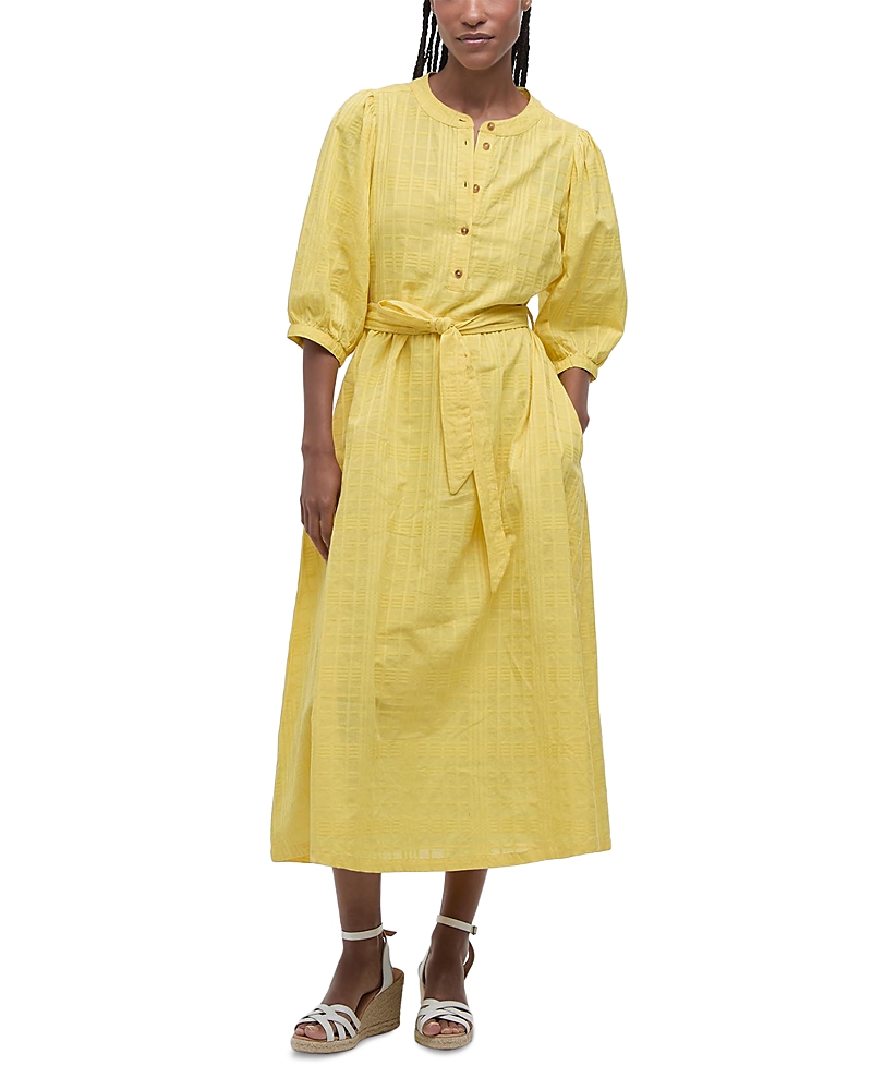 Barbour Heidi Cotton Midi Dress In Sunray Yellow